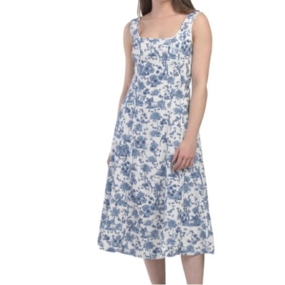 House of Harlow 1960 Dresses & Skirts - House of Harlow 1960 White and Blue Patterned Midi Dress